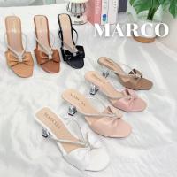 ราคา รองเท้าส้นแก้ว แบรนด์ Marco รุ่น B1031 สูง 2 นิ้ว หน้าโบว์ (1729734417143466647)