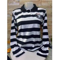 ราคา เสื้อโปโล คอปก แขนยาว ลายทางใส่ได้ทั้งผู้หญิงและผู้ชาย Shirt สุภาพบุรุษ (1730242063181777422)
