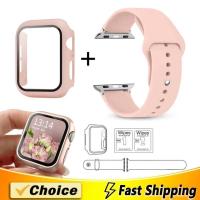 ราคา กระจก+เคส+สายสำหรับสายนาฬิกา For Apple Watch ขนาด 42mm 44mm 41mm 40mm 38mm 45mm 49mm ฟิล์มกันรอยสำหรับ For IWatch Series 8 7 6 SE 5 4 (1730643058569939781)