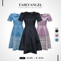 ราคา FY9047 เดรสผ้าทอลายไทย ปกคอบัว ผูกโบว์ ชุดไทย ชุดคุณครู Clothing Women ผู้หญิง เสื้อผ้า Dress Lady (1730649400953113563)