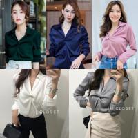 ราคา เสื้อเชิ้ต lll Freesize lll Z025 แต่งอกเกรียว แขนยาว ผ้าซาร่า ผ้าหนา เงา สวย จะใส่เที่ยว ใส่ทำงานได้หมด (1729578025790245366)
