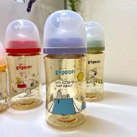 ราคา ￼รุ่นใหม่ล่าสุด 2024 New Pigeon ขวดนมคอกว้างสีชาของแท้รุ่นชงนมสเกลML กับ ออนซ์ บางลายปลอดสาร BPA ขวดนม PPSU งานนำเข้าจากฮ่องกง (1730895035467466774)