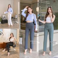 ราคา Newกางเกงขายาวผ้าไอวี่/ซิปข้าง/จีบหน้า/งานป้าย|ไซส์S-34 (1729552690363926792)