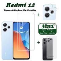 ราคา ฟิล์มกันรอยกระจกนิรภัย 3-in-1 สำหรับ Redmi 12 5G ฟิล์มกล้องและฟิล์มด้านหลัง (1729794157793086245)