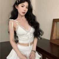 ราคา Clothing Women สปอต 2024 ฤดูใบไม้ผลิและฤดูร้อนใหม่ผูกเชือกแขวนคอความงามกลับเข็มขัดหน้าอกลูกไม้น้ำแข็งบางพอดีผู้หญิงเซ็กซี่เสื้อกั๊ก สาย เดี่ยว โซ่ โชว์ หลัง (1731076637554936264)