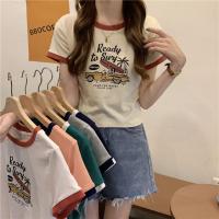 ราคา เสื้อยืดครอปลายไซส์ใหญ่สวยๆผู้หญิงฤดูร้อนใหม่ oversize เสื้อผ้าสาวอวบมินิมอลสไตล์เกาหลี เสื้อเอวลอยวัยรุ่นน่ารักๆ เสื้อยืดที่กําลังฮิต แฟชั่น พิมพ์ลายตัวอักษร เสื้อพิมพ์ลาย คอกลมแขนสั้นรัดรูป ลำลอง Cl