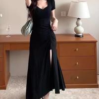ราคา **เดรสยาว** สำหรับสาวๆ คอวีทำให้คอเรียวยาว (1731851395417342987)