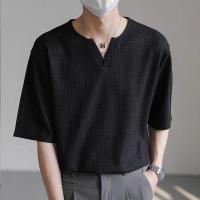 ราคา ผู้ชายระบายอากาศเสื้อเชิ้ตเกาหลีสไตล์สั้นแขนสั้นหล่อชายท็อปส์ซู 3 สี (1731320290048378504)