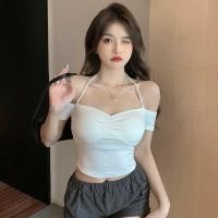 ราคา เสื้อครอปเปิดไหล่ ดีไซน์สุดเก๋ สวยงามทุกมุมมอง ผู้หญิง Women Clothing คล้องคอ (1731715169961609293)