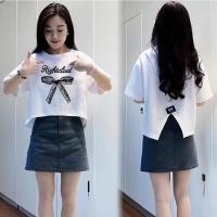 ราคา เสื้อครอปน่ารักสไตล์เกาหลี oversize เสื้อผ้าสาวอวบอ้วนไซส์ใหญ่ เสื้อยืดสวยๆผู้หญิงกําลังฮิตใหม่ล่าสุด ผ่าด้านหลัง แฟชั่น (1732838492972221478)