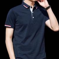 ราคา เสื้อคอปกผู้ชาย แขนสั้น เสื้อโปโลผู้ชาย-PL-117 สุภาพบุรุษ สีเทา กรม Polo Clothing Man Shirt (1729641512723385013)