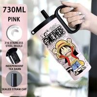 ราคา แก้วน้ำวันพีซ ลายลูฟี่ แก้วเก็บอุณหภูมิสูญญากาศ 730 ML มีหูหิ้วกันกระแทก เหมาะสำหรับเด็ก กาต้มน้ำตู้เย็น ถ้วยฟางสแตนเลส 316 ทนความร้อน ทนต่อความเย็น พร้อมหลอด (1732815101755492203)