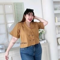 ราคา เสื้อครอปคอปกผ้าสโนว์ฟลอร่า รุ่น B21 (1731575866022987122)