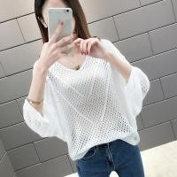 ราคา เสื้อยืด แขนค้างคาว คอวี บาง สำหรับผู้หญิง ทรงหลวม พลัสไซส์ ความยาวสั้น ฤดูร้อน 2024 เสื้อถักกลวงออก เสื้อเบลาส์สตรีทแฟชั่นผู้หญิง เสื้อผ้าผู้หญิง เสื้อเบลาส์ สไตล์แฟชั่น เสื้อสำหรับผู้หญิง ชุดเสื้อโป