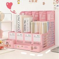 ราคา 【พร้อมส่ง】แฟ้มใส่A4 ได้ ชั้นวางเอกสาร มีช่องเก็บปากกา ที่ใส่หนังสือบนโต๊ะ แฟ้มใส่เอกสาร4ช่อง (1729886892590926512)