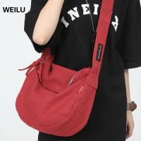 ราคา กระเป๋า Messenger ผ้าแคนวาส ความจุมาก Weilu เหมาะสำหรับทุกชุดสไตล์ญี่ปุ่น สำหรับผู้หญิงและนักเรียน (1730963398772492621)