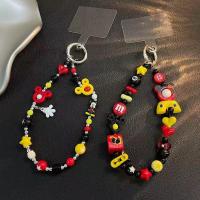 ราคา สร้อยข้อมือลูกปัด, การออกแบบการ์ตูนมิกกี้เมาส์สีดำและสีแดง, โซ่ข้อมือ, โซ่โทรศัพท์มือถือ, ลูกปัดหลากสีป้องกันการสูญหาย, โซ่โทรศัพท์, ของขวัญ DIY, เหมาะสำหรับอุปกรณ์เสริมสมาร์ทวอทช์, ตกแต่ง, พวงกุญแจรถ