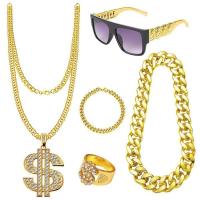 ราคา ชุดสร้อยคอ, 5 ชิ้น, ชุดแหวนสร้อยคอจี้ป้ายดอลลาร์, ชุดเครื่องแต่งกายฮิปฮอปยุค 80 และ 90, สำหรับผู้ชายและผู้หญิง, โซ่บิดขา, แว่นกันแดดพังค์, ชุดเครื่องแต่งกาย (1730773527958096738)