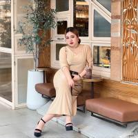 ราคา Plus size แมกซี่เดรสยาวทรงตรงขอดเอวเหมาะกับสาวอวบ ใส่ออกงาน สวยและใส่สบาย รุ่น รฐา (K77) (1729999460499491340)