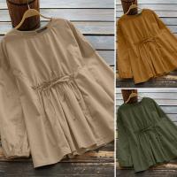 ราคา เสื้อเบลาส์แฟชั่นสำหรับผู้หญิง ZANZEA ลูกไม้ขึ้นกำลังกายยืดหยุ่น ตกแต่งแขนยาวลำลองสีทึบเหมาะสำหรับการลบ ZANZEA (1731444891752041423)