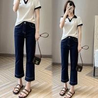 ราคา กางเกงยินส์ขาม้า กางเกงยีนส์ยืดเอวสูง สาวสูง147ใส่ได้ (1731097656143153439)