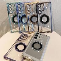 ราคา เคสใสชุบ Magsafe, สำหรับ Samsung Galaxy S25 S24 S23 Ultra S22 Plus S21 S20 FE A36 A35 A34 A55 A54 A53, ฝาครอบแม่เหล็ก samsung s23 fe case เคส magsafehagen เคสโทรศัพท์ samsung a16 เคส ซัมซุง 23 ultra ข