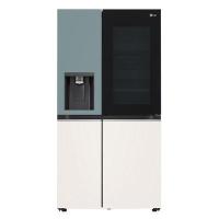 LG ตู้เย็น ไซด์ บาย ไซด์ 22.4 คิว Inverter สีมิ้น-สีเบจ รุ่น GC-X257CMEW.ATEPLMT