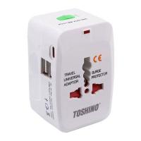 TOSHINO ปลั๊กแปลง 4 in 1 + Surge + 2A1C 5V2.4A รุ่น DE-204UC
