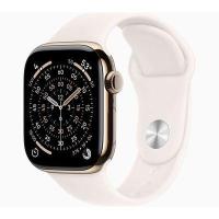 ราคา APPLE Watch Series 11 GPS + Cellular 2025 (42mm., S/M, Gold Titanium Case, Light Blush Sport Band) (309129)