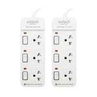ANITECH รางปลั๊กไฟ (3 ช่อง, 3 สวิตซ์, 3 ม., สีขาว) รุ่น H2233-PRO แพ็คคู่