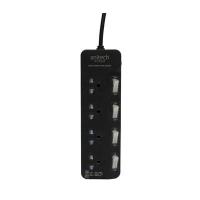 ราคา ANITECH รางปลั๊กไฟ (4 ช่อง, 4 สวิตซ์, 3 ม., สีดำ) รุ่น H3634-BK (314852)