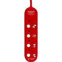 ราคา ANITECH Snoopy ปลั๊กไฟ (4 ช่อง, 4 สวิตซ์, 3 ม., สีแดง) รุ่น SNP-H3434-RD (279528)