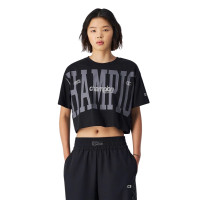 ราคา CHAMPION CREWNECK CROPTOP T-SHIRT เสื้อครอปแขนสั้น 118018-KK001 ผู้หญิง BLACK