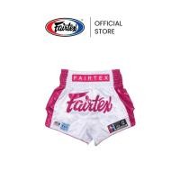 ราคา Fairtex กางเกงมวย รุ่น BS PINK STRIKE กางเกงชกมวยผ้าไมโครซาติน แถบยางยืด 8 แถวรอบเอว กระชับขึ้น | Muay Thai Shorts