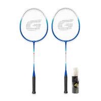 ราคา GSports รุ่น BS-506 สีขาว น้ำเงิน ชุดไม้แบดมินตัน แพ๊คคู่ พร้อมลูก Badminton Racket Set