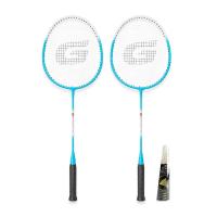 ราคา GSports รุ่น BS-506 สีขาว ฟ้า ชุดไม้แบดมินตัน แพ๊คคู่ พร้อมลูก Badminton Racket Set