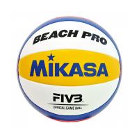 ราคา MIKASA วอลเลย์บอลชายหาด BV550C หนัง PU เย็บ เบอร์ 5 สีน้ำเงิน/ขาว/เหลือง FIVB Approved