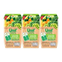 ราคา ยูนิฟ น้ำผักผลไม้ผสมผักใบเขียวรวม 100% 200 มล. แพ็ค 3 (8850388546087)