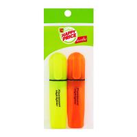 แฮปปี้บาท ปากกาไฮไลท์ เอชบี สีเหลือง + ส้ม (2 ด้าม)