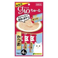 เชา ชูหรุ ขนมแมวเลีย รสปลาคัตซึโอะ 70 ก. แพ็ค 4 ซอง