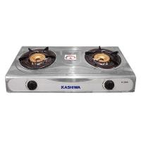 คาชิวา เตาแก๊สหัวทองเหลืองคู่ หน้าสแตนเลส รุ่น K-2000