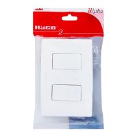 ราคา ฮาโก้ สวิตซ์ทางเดียว 2 ช่อง พร้อมแผงหน้ากาก รุ่น AP-S11 (8855890030352)