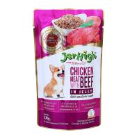 เจอร์ไฮ อาหารเปียกสุนัข รสเนื้อไก่ผสมเนื้อวัวในเยลล
