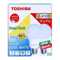 ราคา โตชิบา หลอดไฟ LED Bulb ขั้ว E27 8 วัตต์ สีคูลไวท์ (8851638811443)