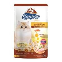 คานิว่า สูตรเนื้อปลาทูน่าและเนื้อไก่ในเยลลี่ 70 ก.