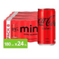 โค้ก ซีโร่ น้ำอัดลม ไม่มีน้ำตาล 180 มล. 8 ชิ้น x 3