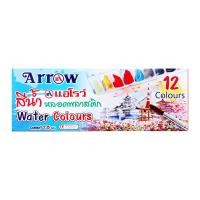 แอร์โรว์ สีน้ำหลอดพลาสติก 7.5 ซีซี แพ็ค 12 สี