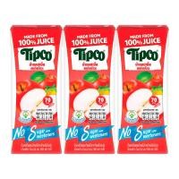 ทิปโก้ น้ำแอปเปิ้ลผสมน้ำผลไม้รวม สูตรหวานน้อย 180 มล. แพ