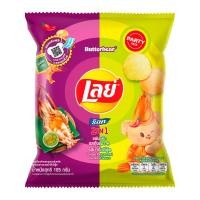 เลย์ ร็อค 2in1 รสกุ้งเผาและน้ำจิ้มซีฟู้ด 105 ก.