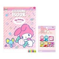 วรรณาบุ๊คส์ ชุดหนังสือระบายสี 16 หน้า แสตมเปอร์ My Melody